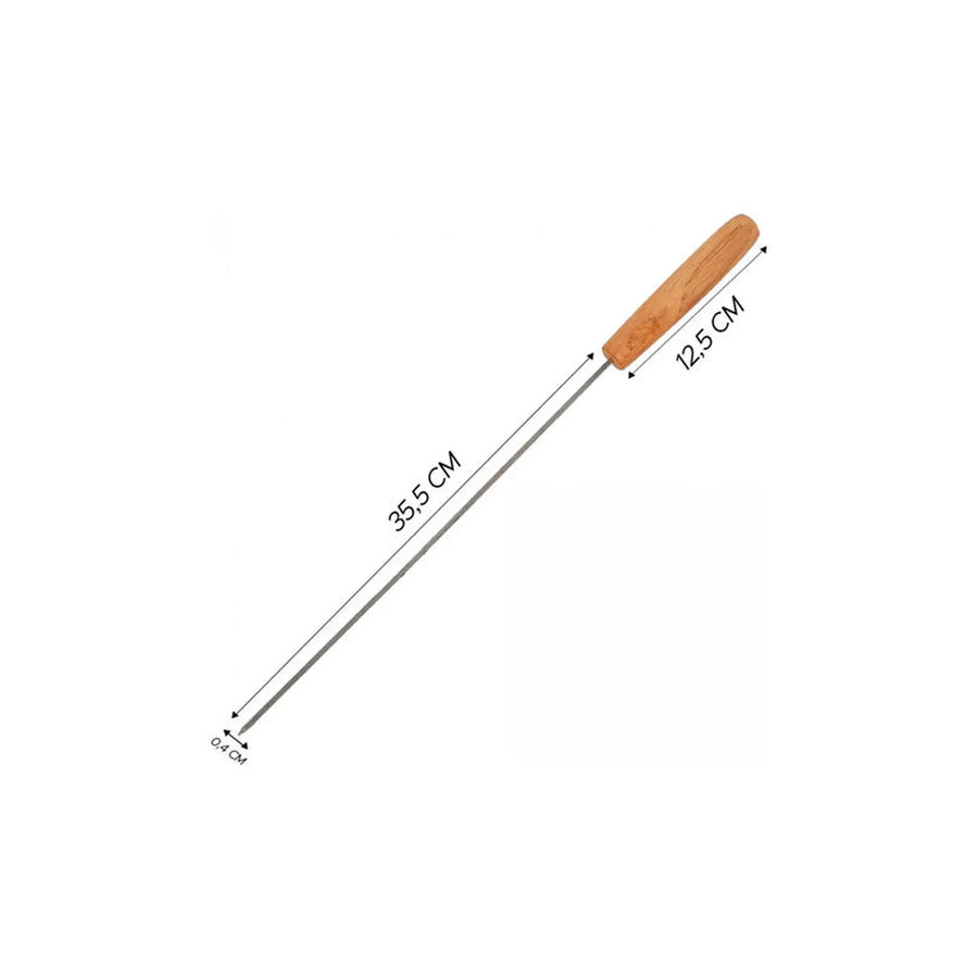 Set 6 Pinchos Premium Anticucho Asado Parrilla Niquelado