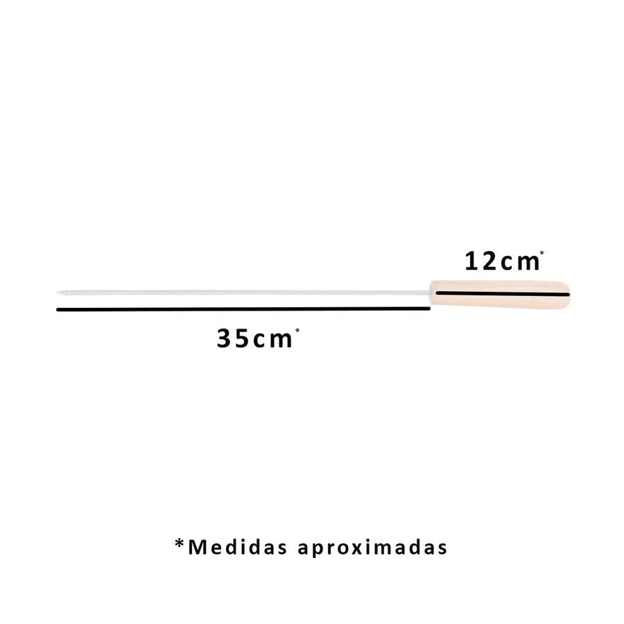 Set 6 Pinchos Premium Anticucho Asado Parrilla Niquelado