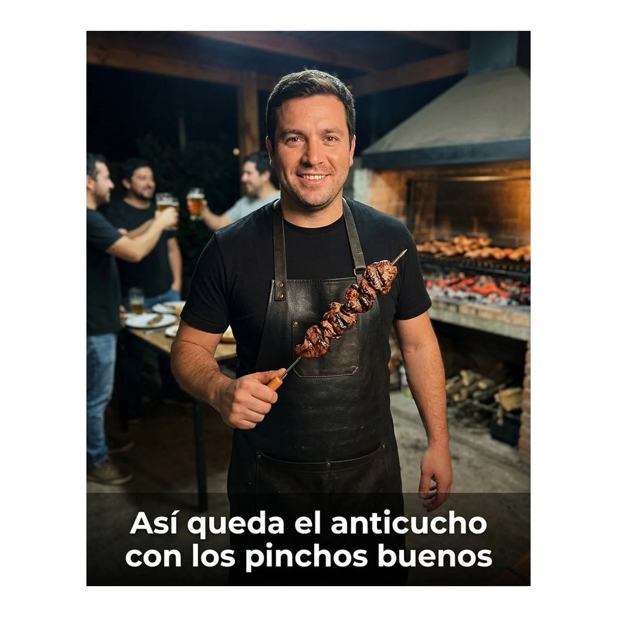 Set 6 Pinchos Premium Anticucho Asado Parrilla Niquelado