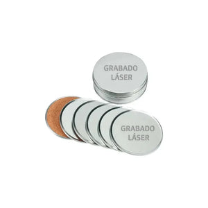 Set 6 Posavasos con Caja + Grabado Personalizado