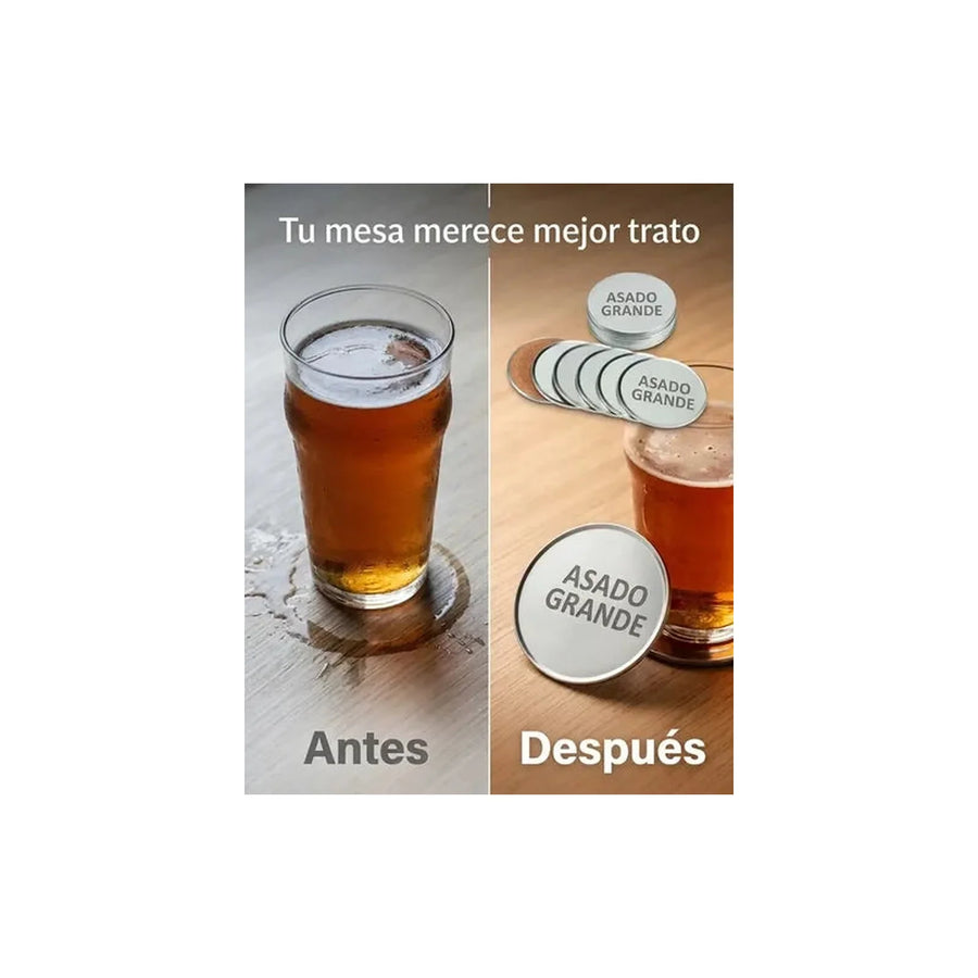 Set 6 Posavasos con Caja + Grabado Personalizado