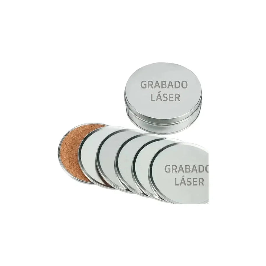 Set 6 Posavasos con Caja + Grabado Personalizado