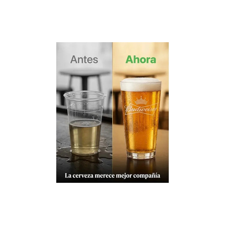 Set 6 Vasos Cerveza Budweiser 490ml