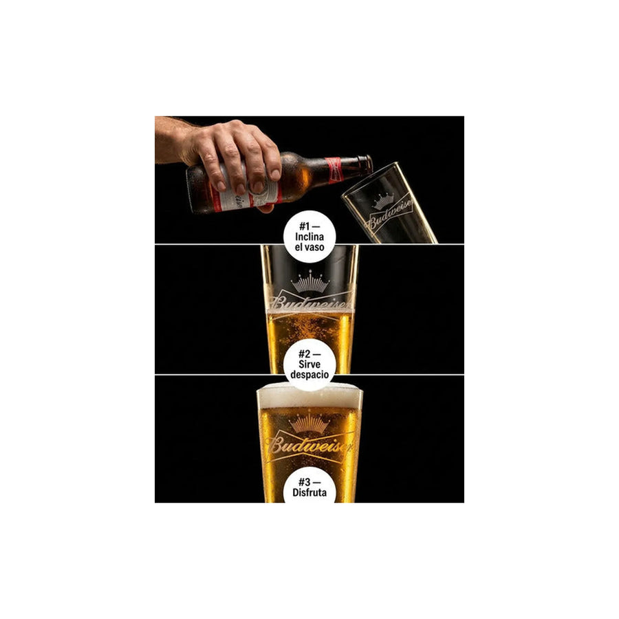 Set 6 Vasos Cerveza Budweiser 490ml