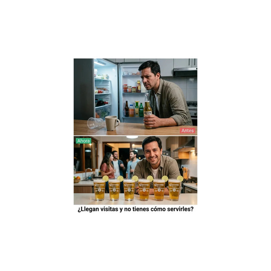Set 6 Vasos Cerveza Corona 490ml
