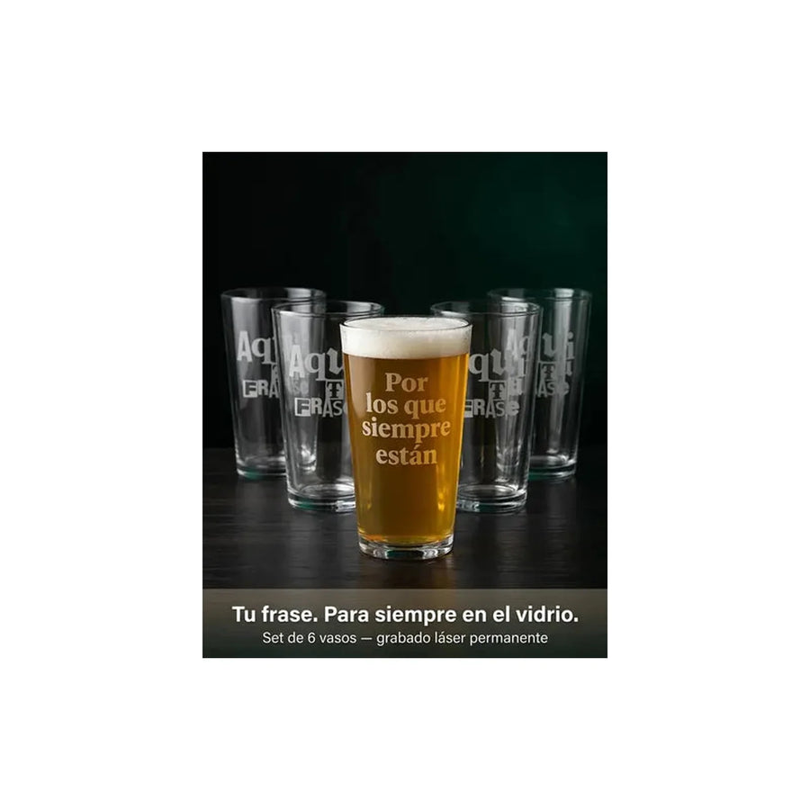 Set 6 Vasos 490 ml con Tu Nombre Grabado