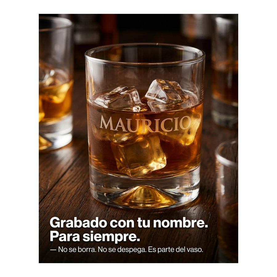 Set 6 Vasos Whisky Manhatan + Grabado Personalizado