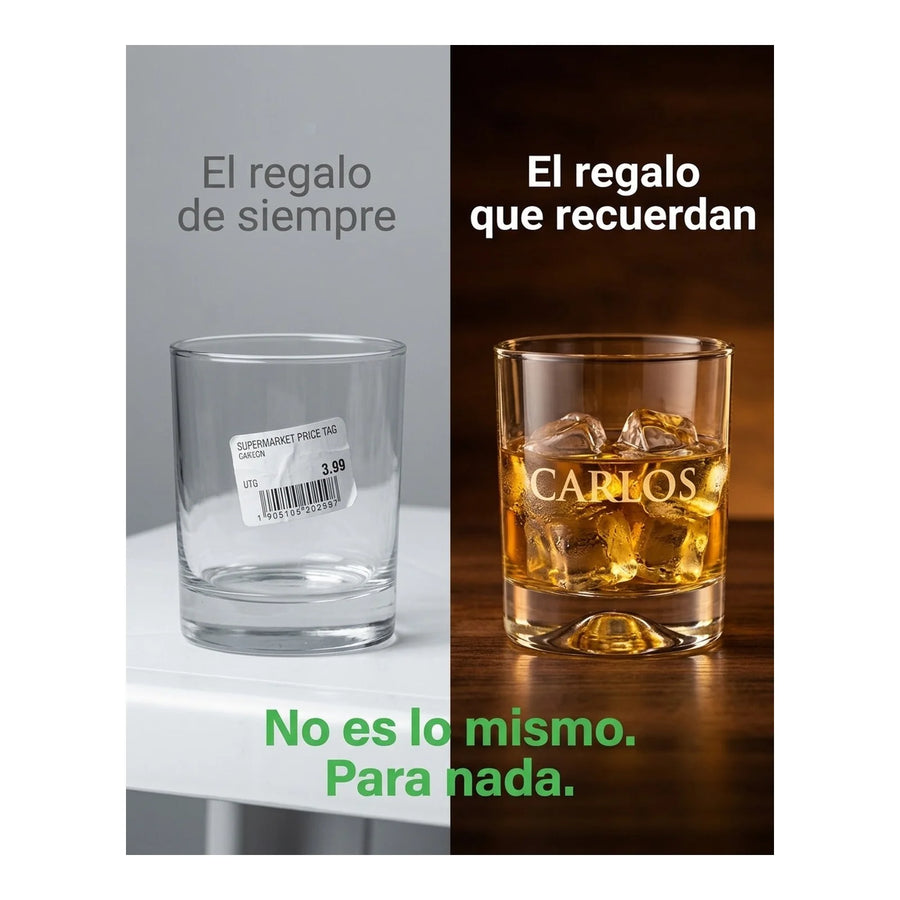 Set 6 Vasos Whisky Manhatan + Grabado Personalizado