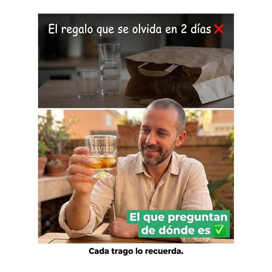 Set 6 Vasos Whisky Manhatan + Grabado Personalizado