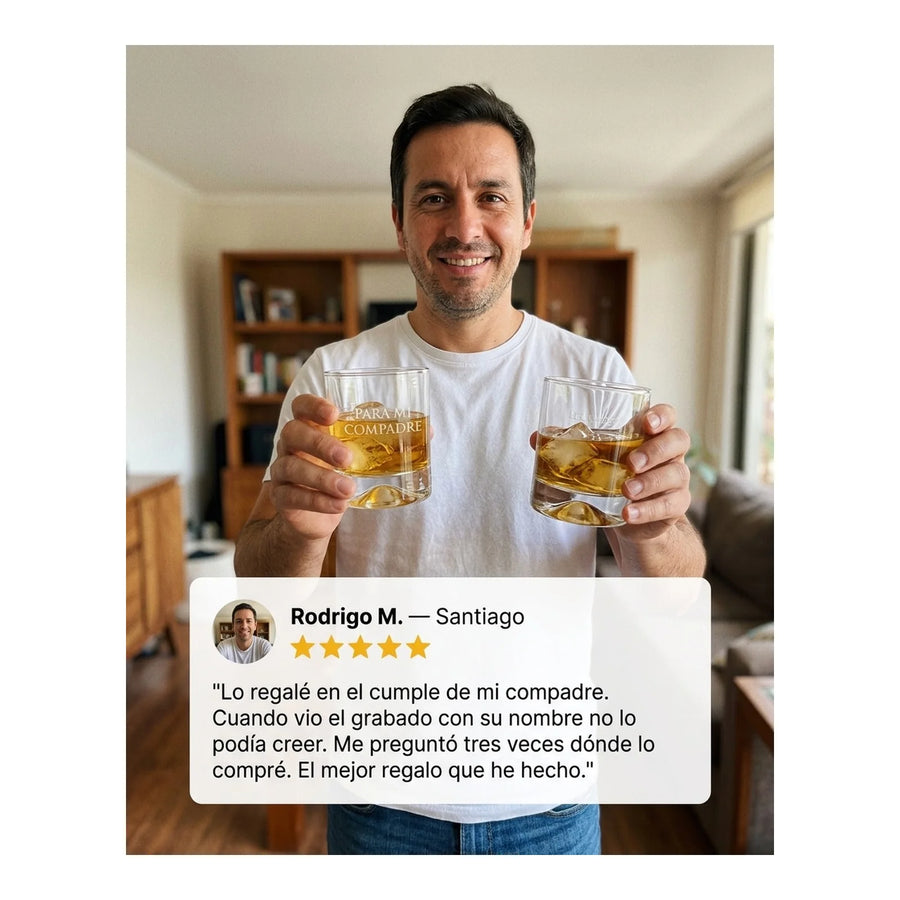 Set 6 Vasos Whisky Manhatan + Grabado Personalizado