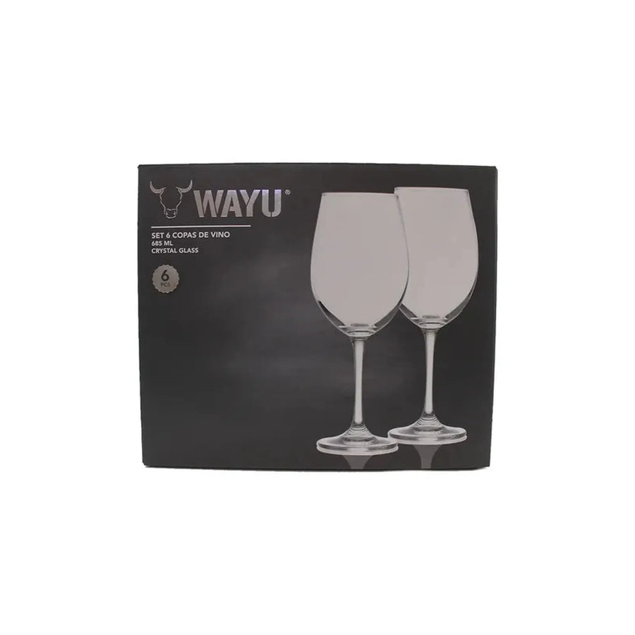 Set Copa de Vino Cristal Wayu Transparente