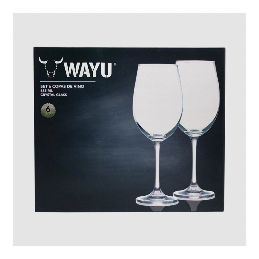 Set Copa de Vino Cristal Wayu Transparente
