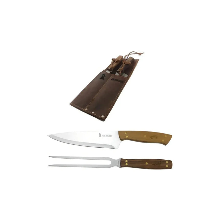 Set parrillero cuchillo y tenedor Kangkawe completo con todas sus piezas