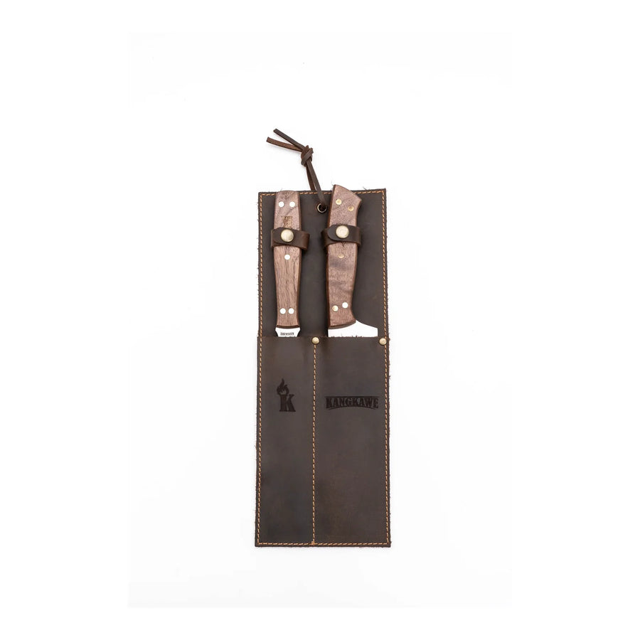 Funda de cuero abierta del set parrillero Kangkawe