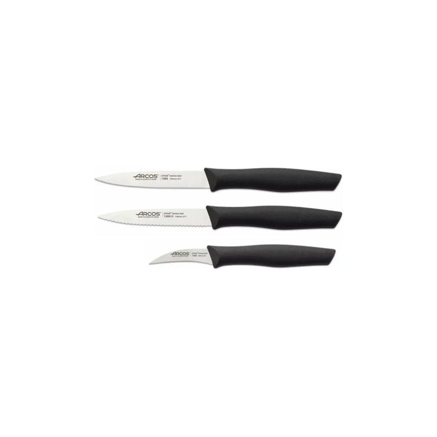 Set Cuchillos Mondadores Arcos Nova Negro + Grabado Personalizado