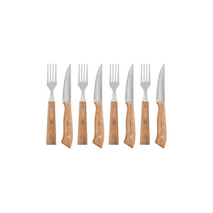 Set Cuchillos + Tenedores Para Asados 8 Piezas Grilltech + Grabado Personalizado