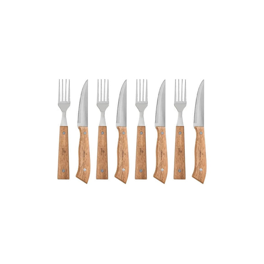 Set Cuchillos + Tenedores Para Asados  8 Piezas Grilltech
