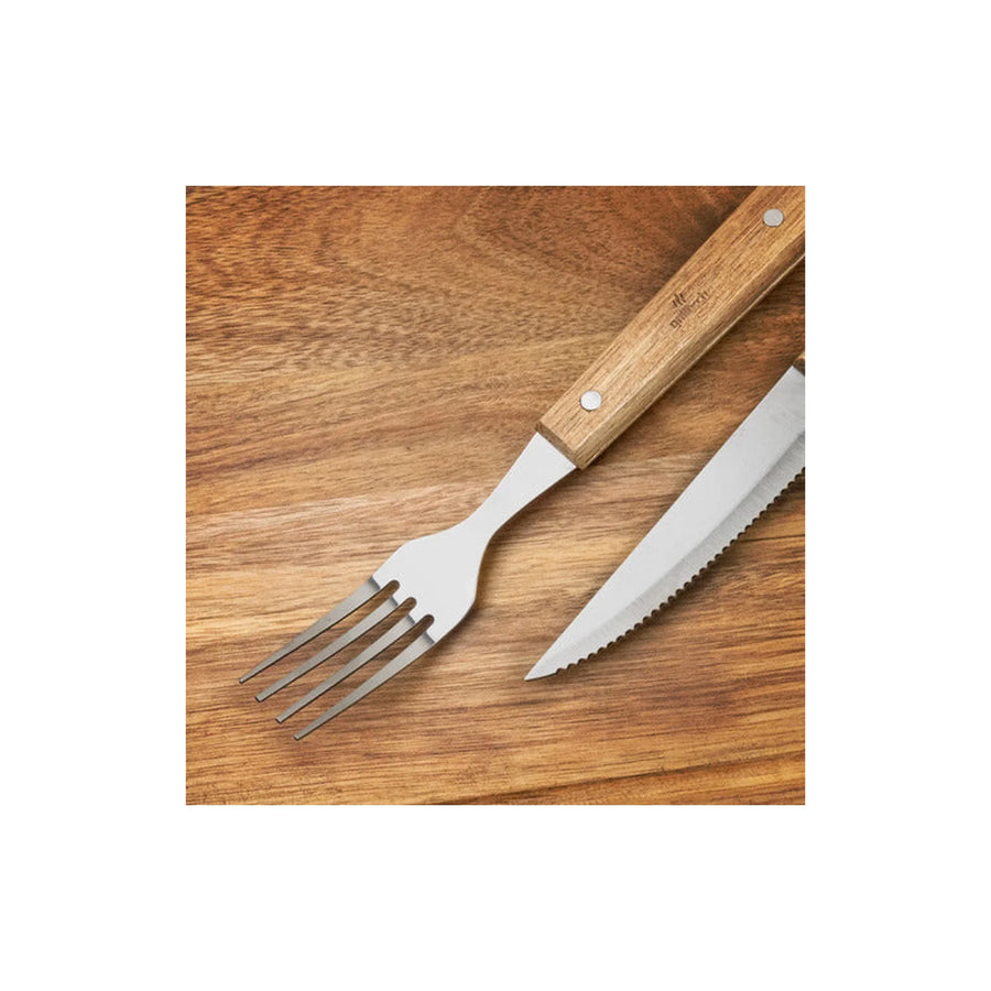 Set Cuchillos + Tenedores Para Asados  8 Piezas Grilltech