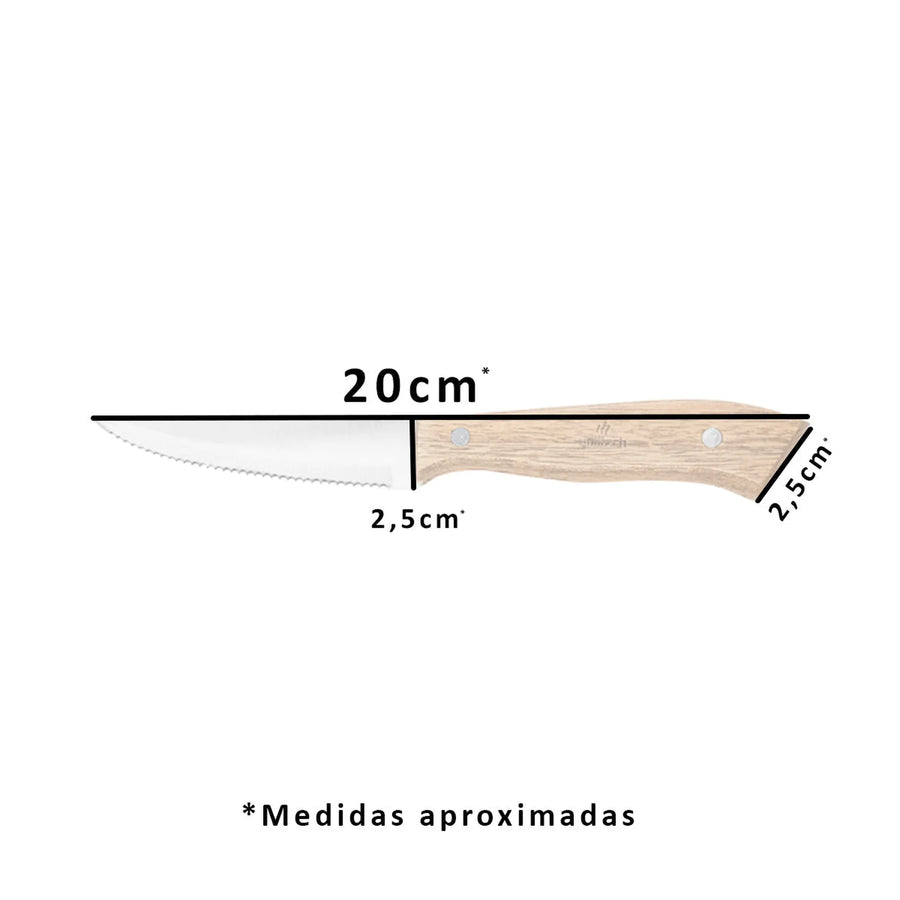 Set Cuchillos + Tenedores Para Asados 8 Piezas Grilltech + Grabado Personalizado