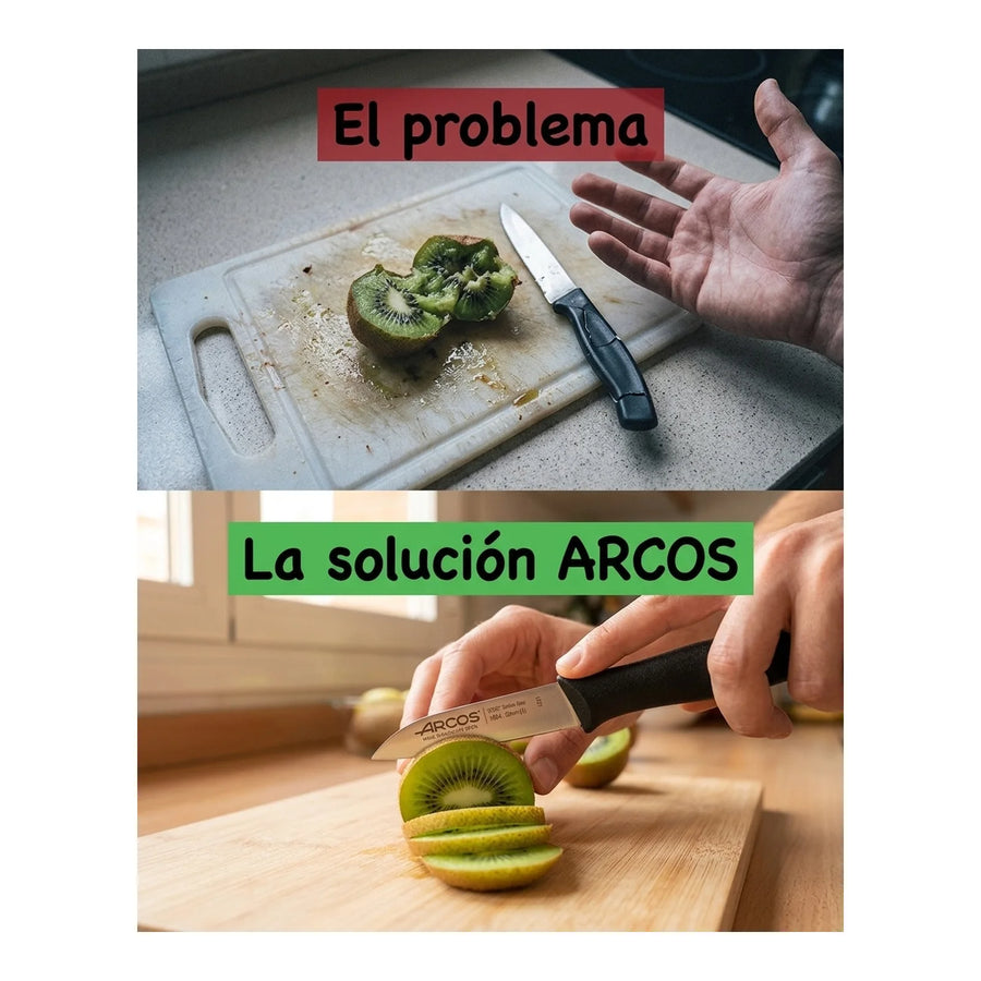 Set De 2 Cuchillos Mondadores Negro Arcos Cocina Premium + Grabado Personalizado