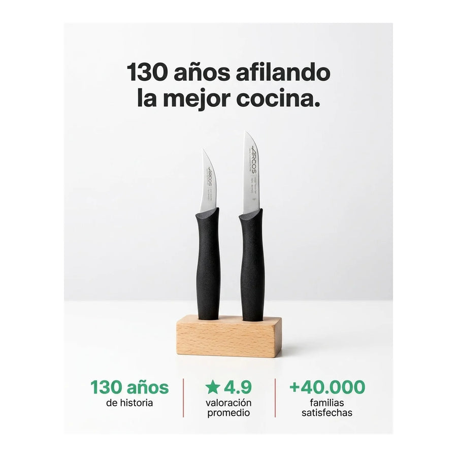 Set De 2 Cuchillos Mondadores Negro Arcos Cocina Premium + Grabado Personalizado