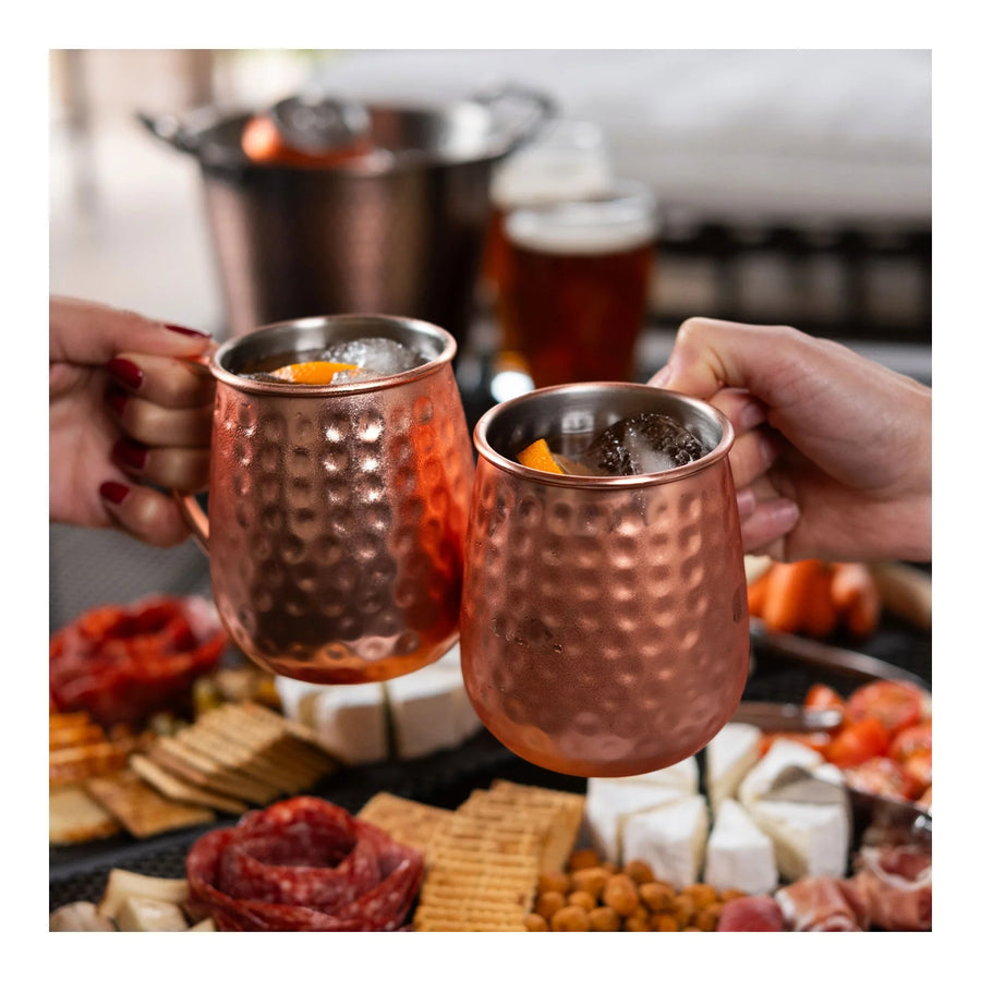Set De 2 Mugs De Cobre Wayu Shine Tragos Moscow Mule Mojito + Grabado Personalizado