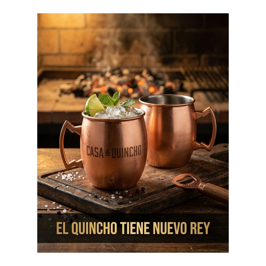 Set De 2 Mugs De Cobre Wayu Shine Tragos Moscow Mule Mojito + Grabado Personalizado