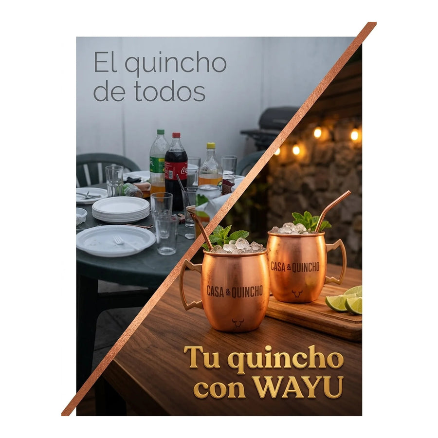 Set De 2 Mugs De Cobre Wayu Shine Tragos Moscow Mule Mojito + Grabado Personalizado