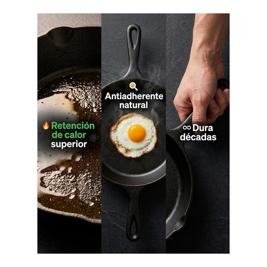 Set De 3 Sartenes Hierro 16 - 20 Y 26cm