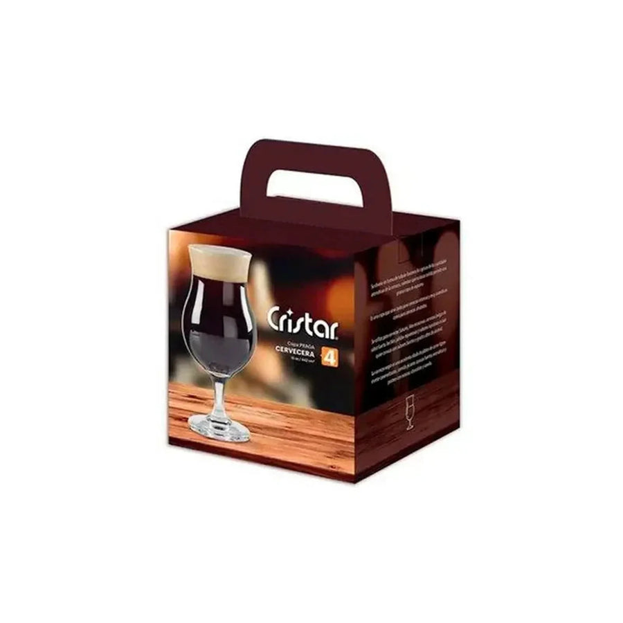 Set De 4 Copas Cervezera Praga Caja Transparente