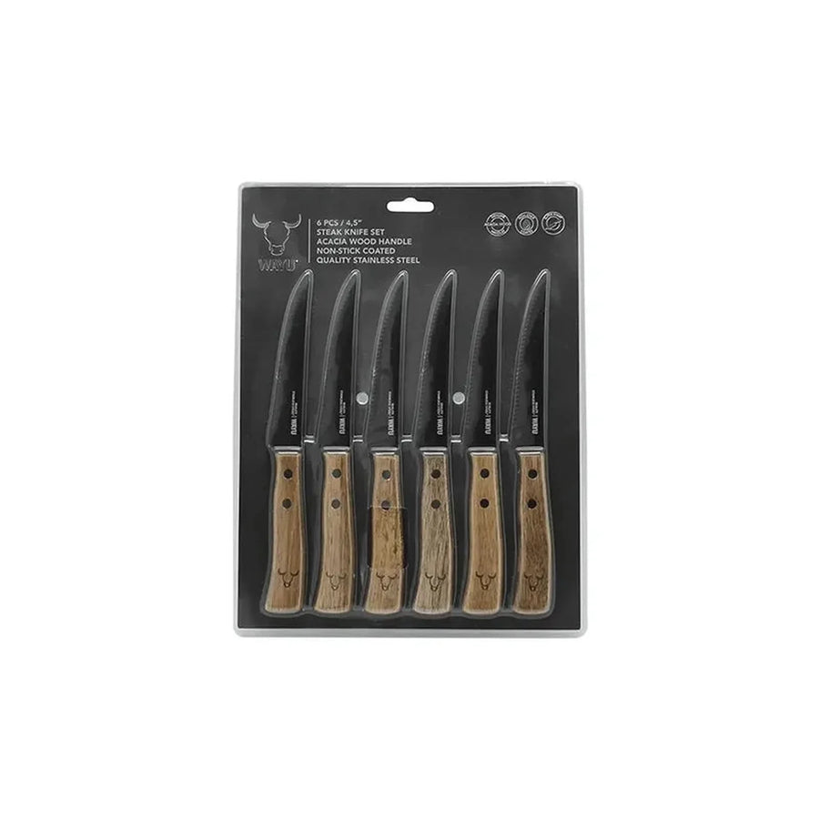 Set De 6 Cuchillos Wayu + Grabado Personalizado