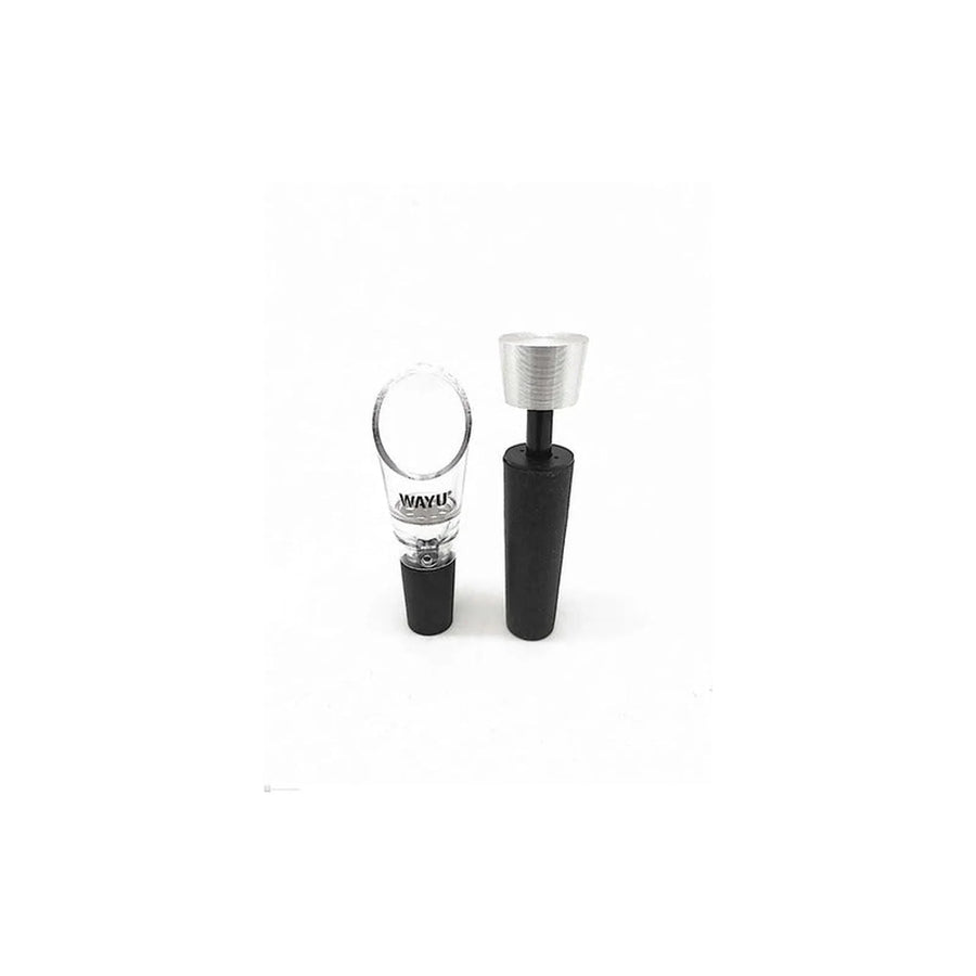 Set De Aireador + Tapón Vino Wayu Premium Cocina Asado Bbq