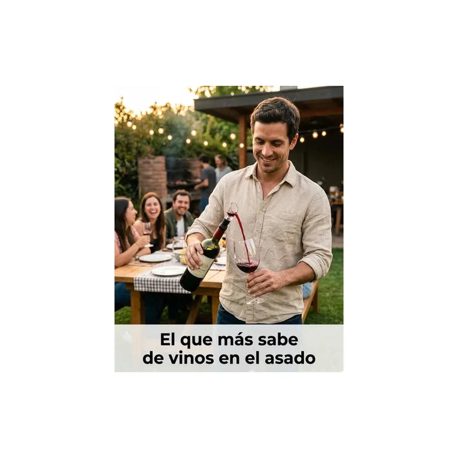 Set De Aireador + Tapón Vino Wayu Premium Cocina Asado Bbq