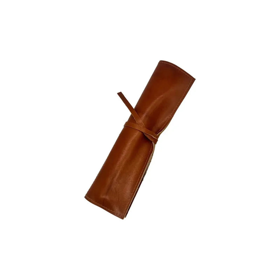 Set De Cubiertos Parasados Con Funda De Cuero + Grabado Café