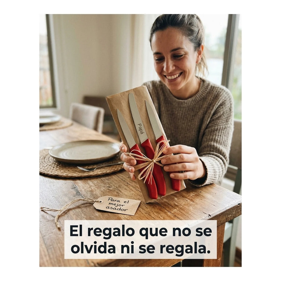 Set De Cuchillos De Verduras Rojo Victorinox 6.7111.3 + Grabado Personalizado