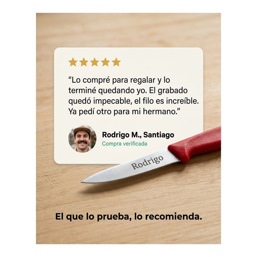 Set De Cuchillos De Verduras Rojo Victorinox 6.7111.3 + Grabado Personalizado