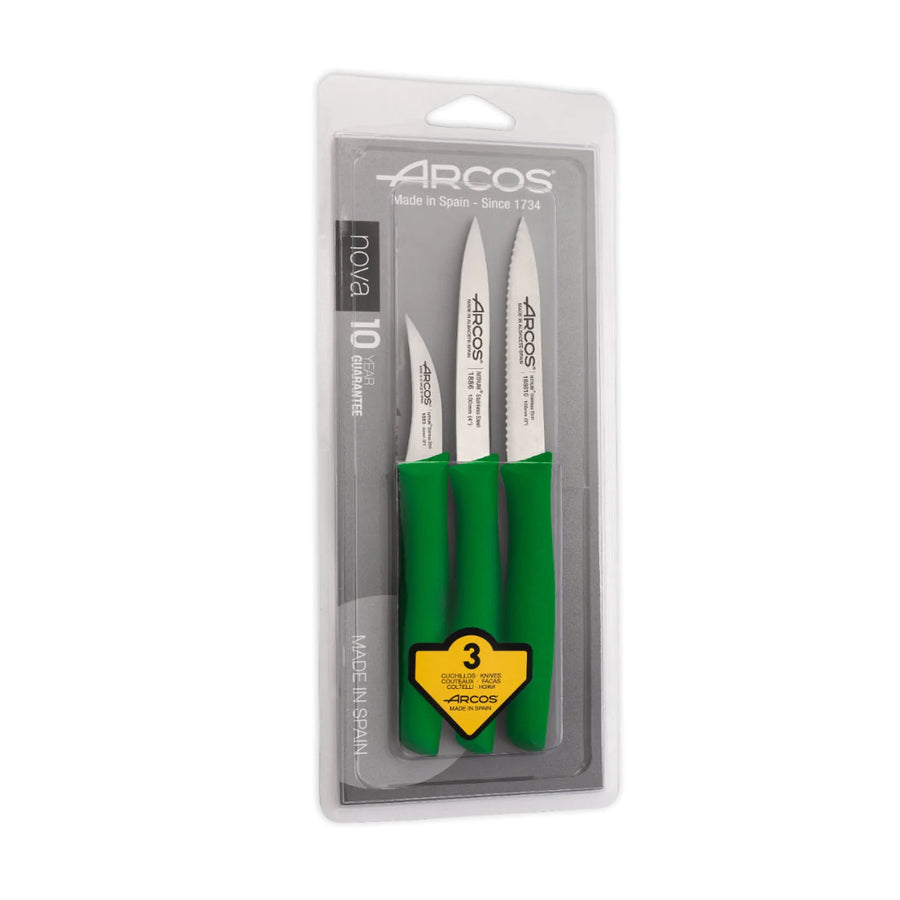 Set De Cuchillos Mondadores Cocina Arcos Premium Verde
