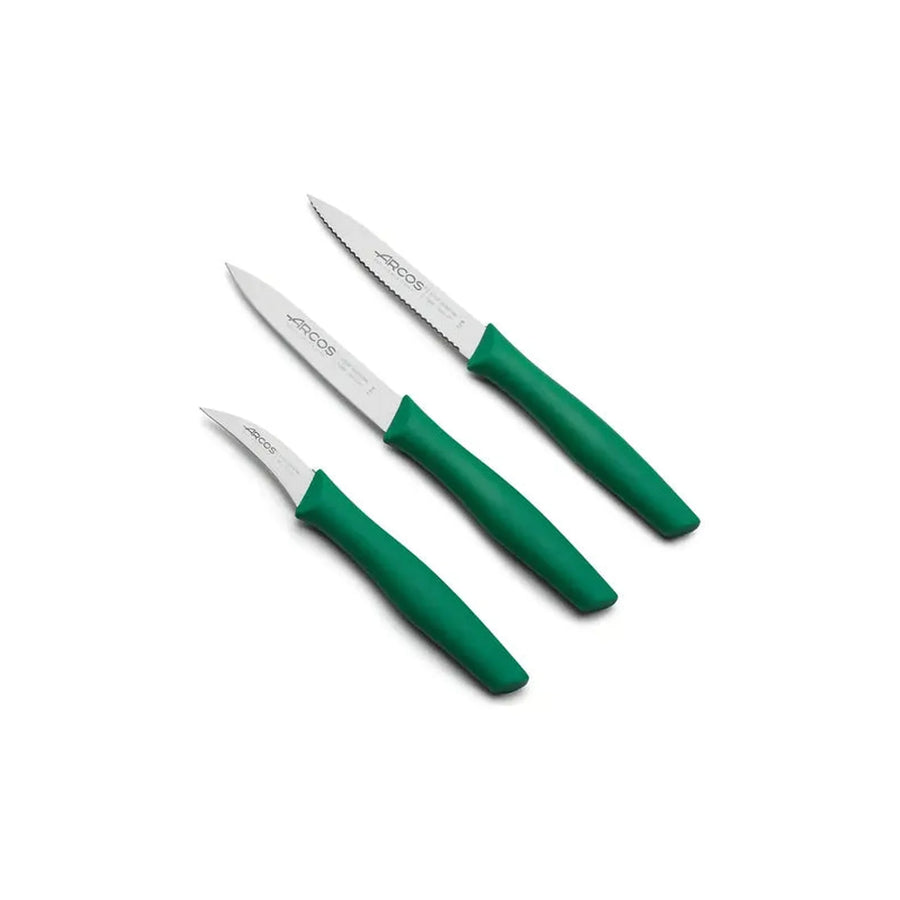 Set De Cuchillos Mondadores Cocina Arcos Premium Verde + Grabado Personalizado