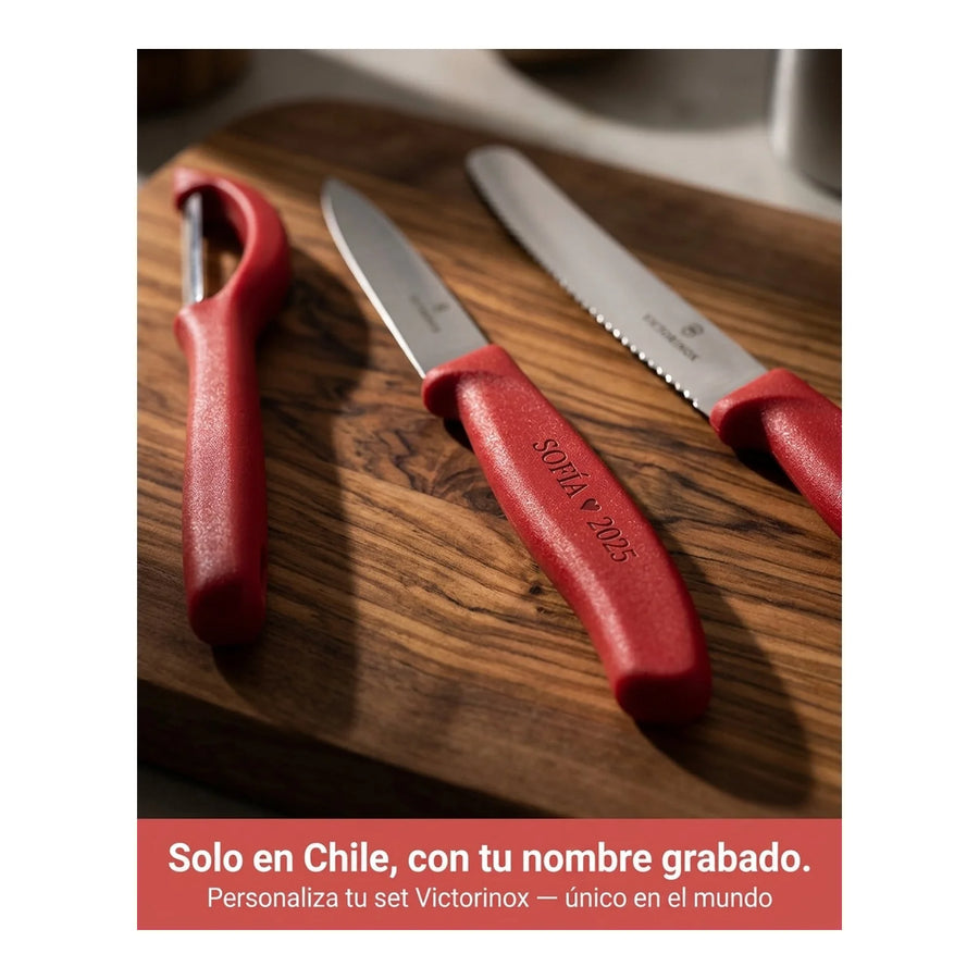 Set De Cuchillos Mondadores + Pelador Victorinox Premium 6.7111.31 + Grabado Personalizado