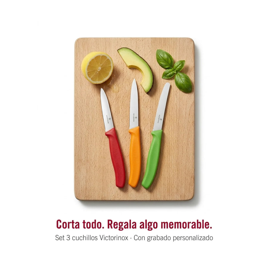 Set De Cuchillos Mondadores 3 Piezas Victorinox 6.7116.32 + Grabado Personalizado