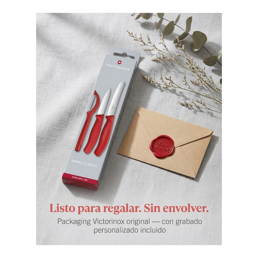 Set De Cuchillos Mondadores + Pelador Victorinox Premium 6.7111.31 + Grabado Personalizado