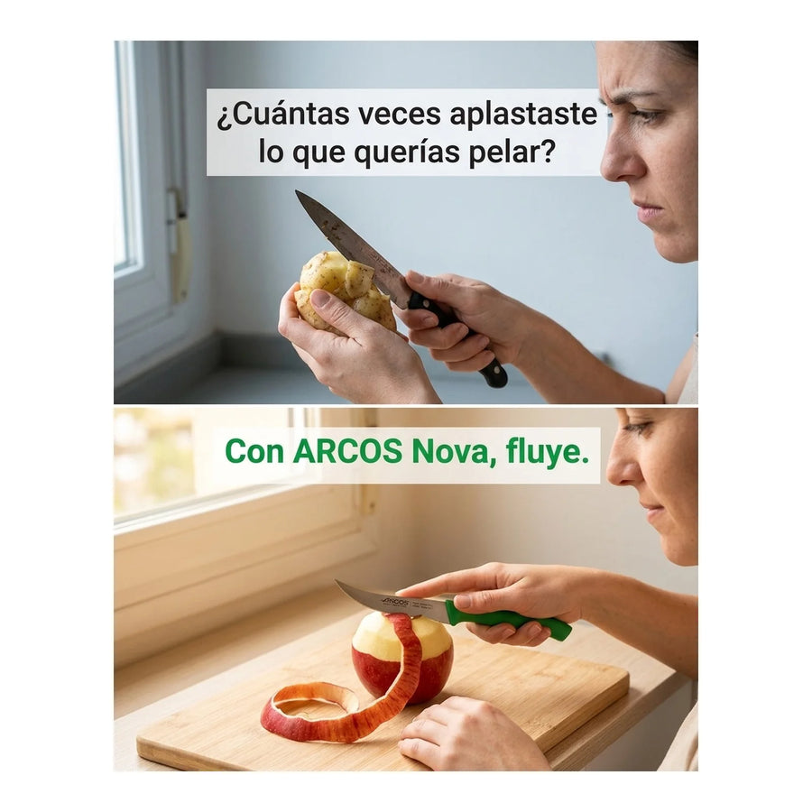 Set De Cuchillos Mondadores Cocina Arcos Premium Verde + Grabado Personalizado