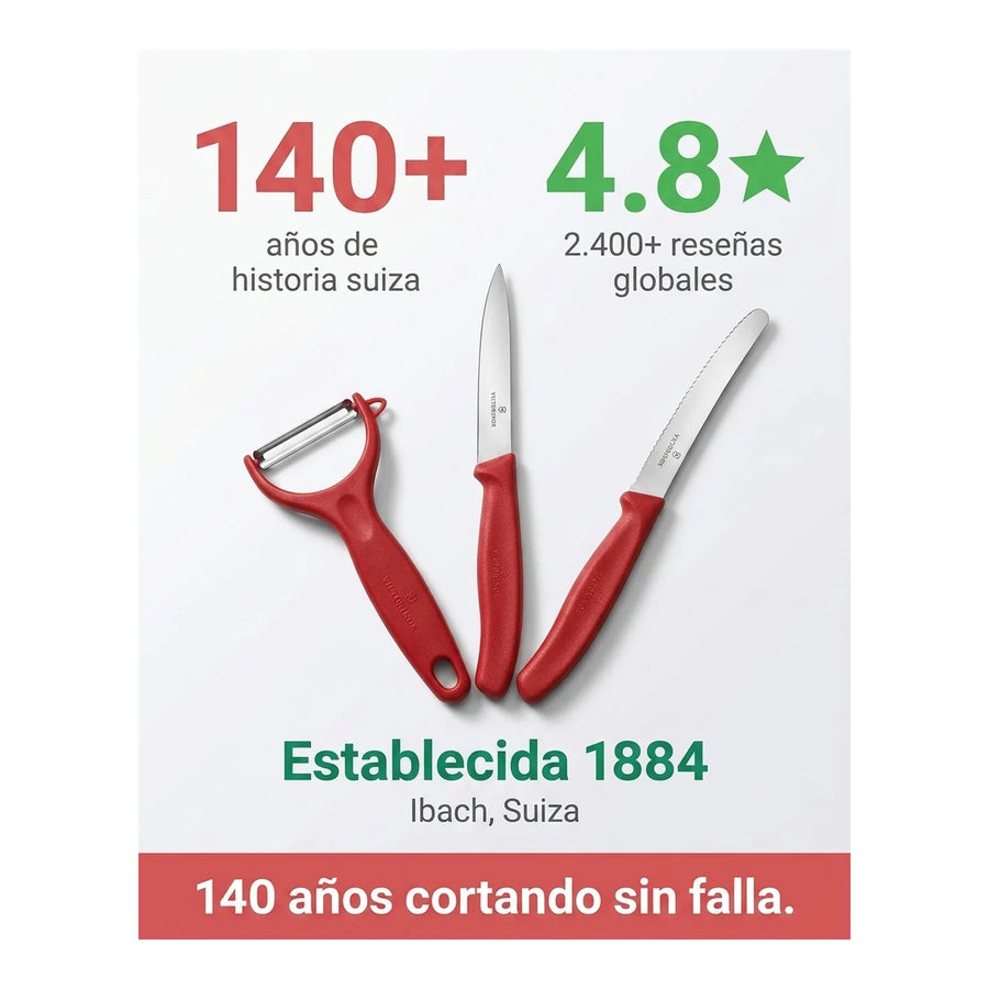 Set De Cuchillos Mondadores + Pelador Victorinox Premium 6.7111.31 + Grabado Personalizado