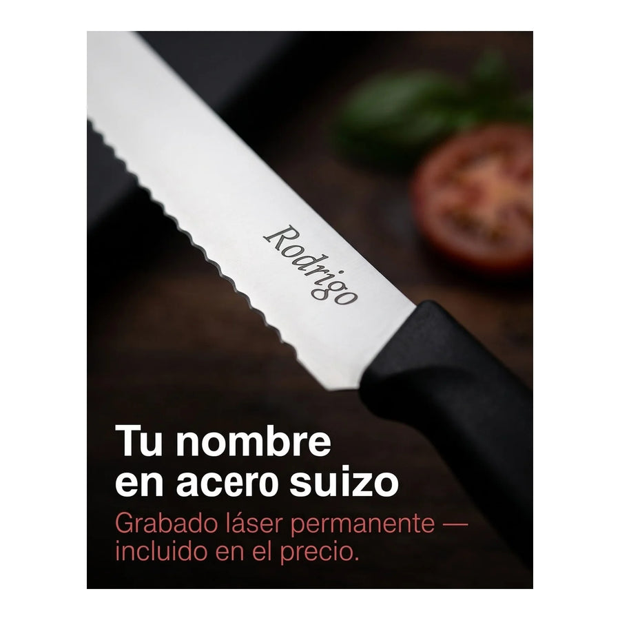Set De Cuchillos Para Carne Victorinox Negro 6.9003.11wb + Grabado Personalizado