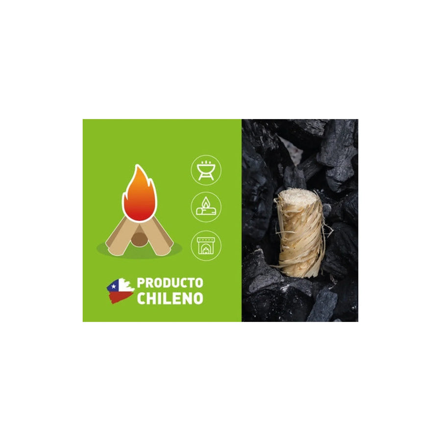 Set Iniciador De Fuego + Fosforos X L Parrilla Carbon Leña