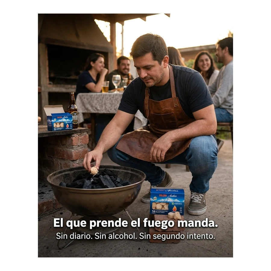 Set Iniciador De Fuego + Fosforos X L Parrilla Carbon Leña