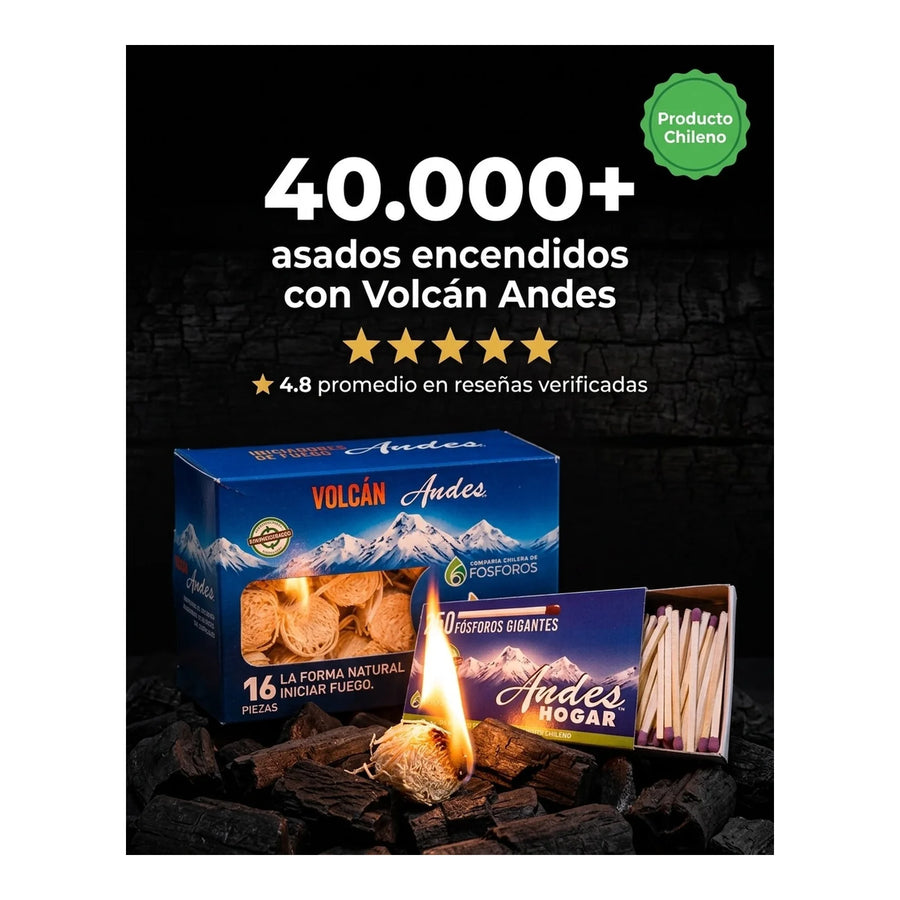 Set Iniciador De Fuego + Fosforos X L Parrilla Carbon Leña