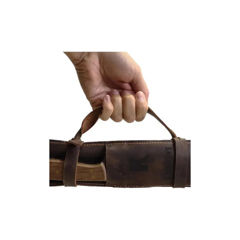 Set Parrillero Cuchillo Pincho Con Funda De Cuero Premium Maleta-sin + Grabado Personalizado