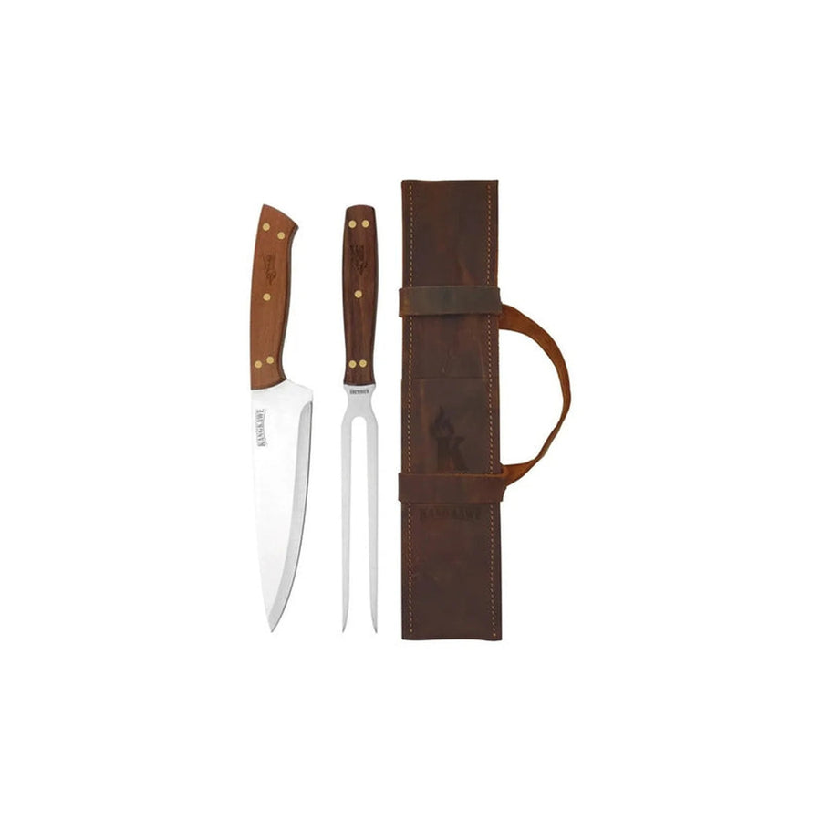 Set parrillero Kangkawe con estuche de cuero, vista principal
