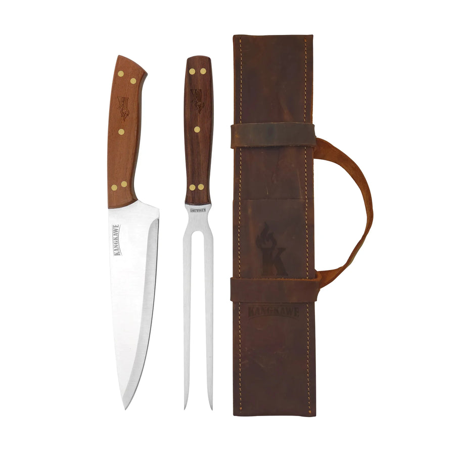 Set Parrillero Cuchillo Tenedor + Estuche + Grabado Personalizado